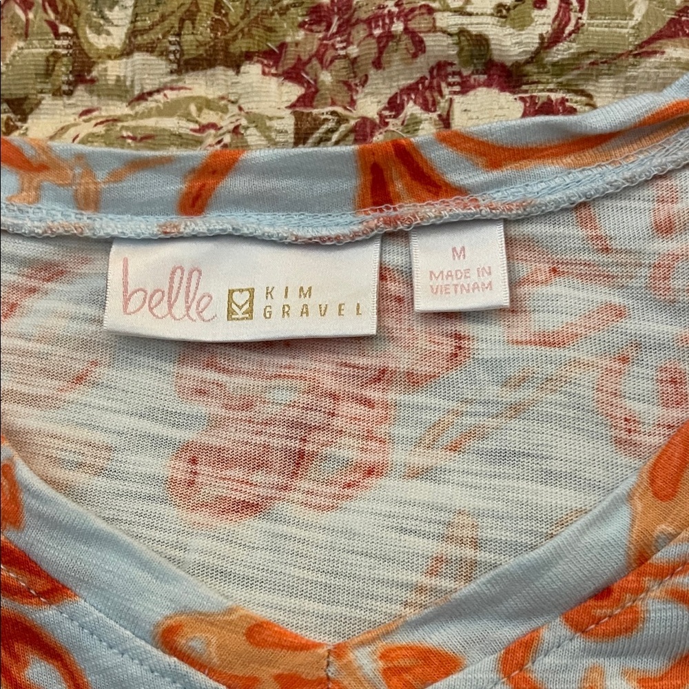 Belle by Kim Gravel Orange Floral Blouse - Picture 2 of 8